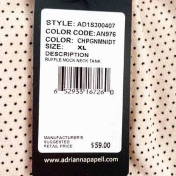 Adrianna Papell Ruffled Cap Sleeve Mini Polka Dot Blouse Top Size XL - Picture 9 of 11